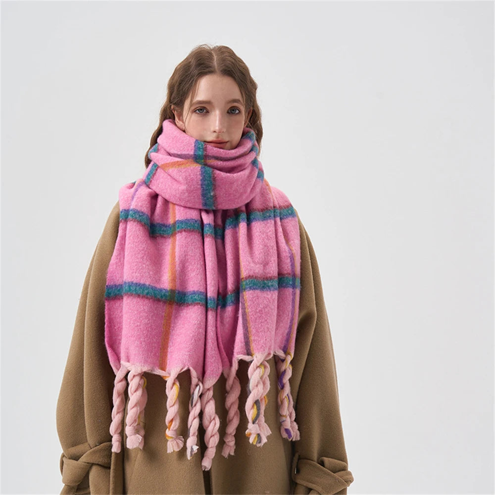 same ANTHEM. Handmade Pink Plaid Scarf – Soulmate Streetwear Warmth & Style