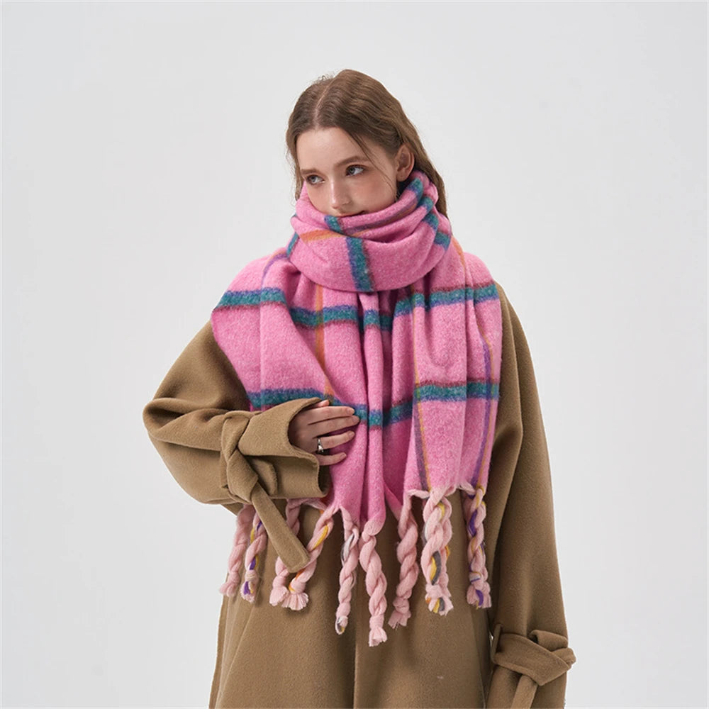 same ANTHEM. Handmade Pink Plaid Scarf – Soulmate Streetwear Warmth & Style
