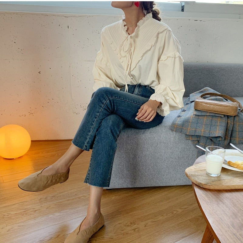 same ANTHEM. Hollow Out Vintage Blouse – Loose Korean Style Soulmate Streetwear - One Size / photo color