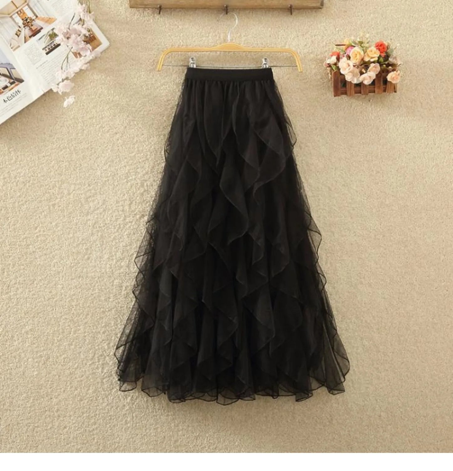 same ANTHEM. Irregular Tulle Midi Skirt – Dreamy Streetwear for Soulmates