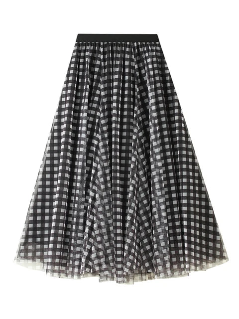 same ANTHEM. Patchwork Plaid Tulle Skirt – Vintage Soulmate Streetwear - Black / One Size