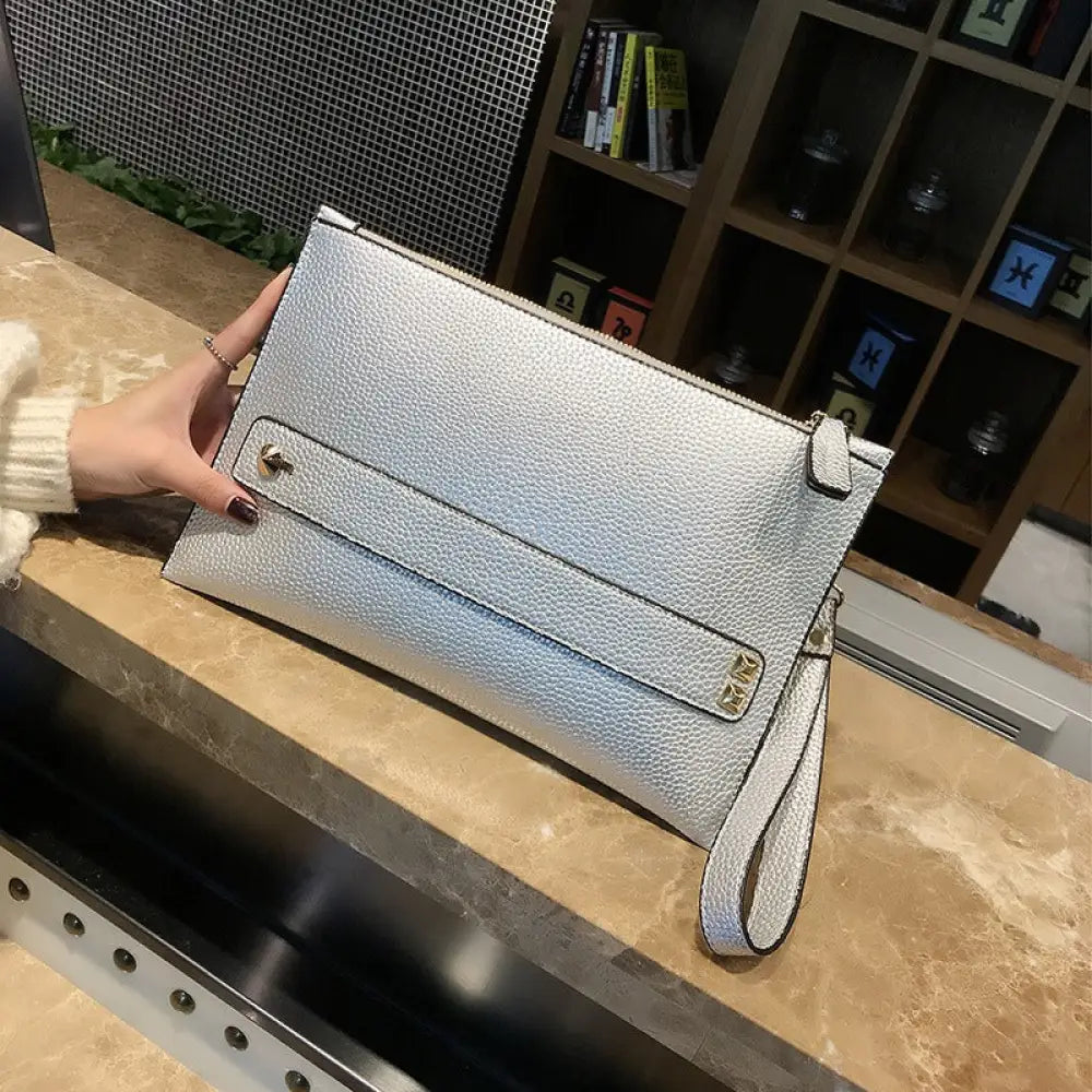 same ANTHEM. Red Clutch Bag – Soulmate Streetwear Statement Accessory - Silver