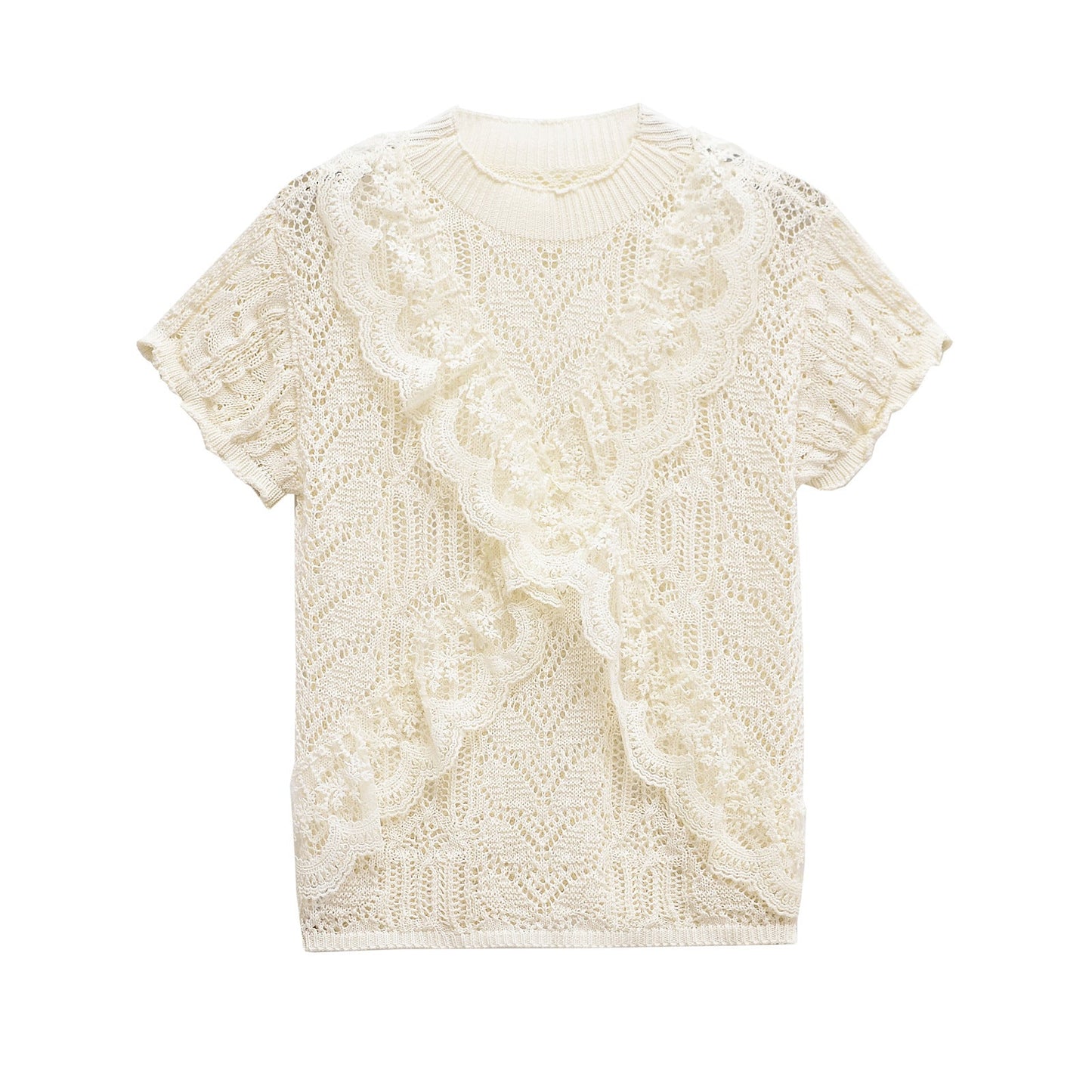 same ANTHEM. Soulmate Mesh Tee – Jacquard Hollow Out Women’s Top | Streetwear for Lovers