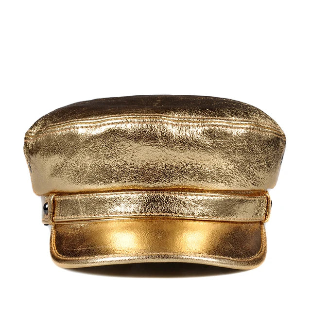 same ANTHEM. Soulmate Streetwear Leather Cap – Korean Navy Hat - Gold / 55-56cm