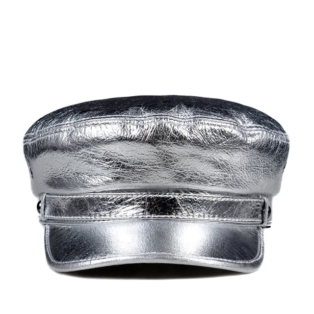 same ANTHEM. Soulmate Streetwear Leather Cap – Korean Navy Hat - Silver / 55-56cm