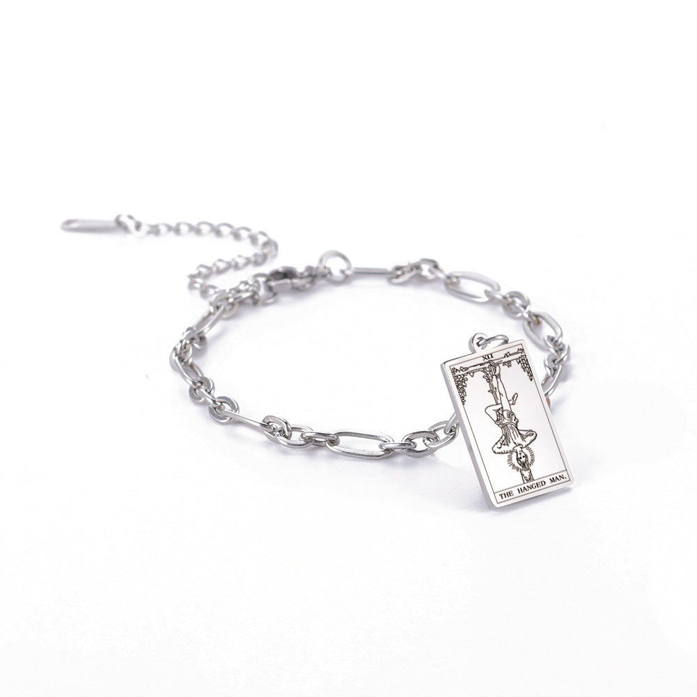 same ANTHEM. Tarot Card Oval Link Bracelet – Soulmate Streetwear Jewelry - Silver / 5 Style