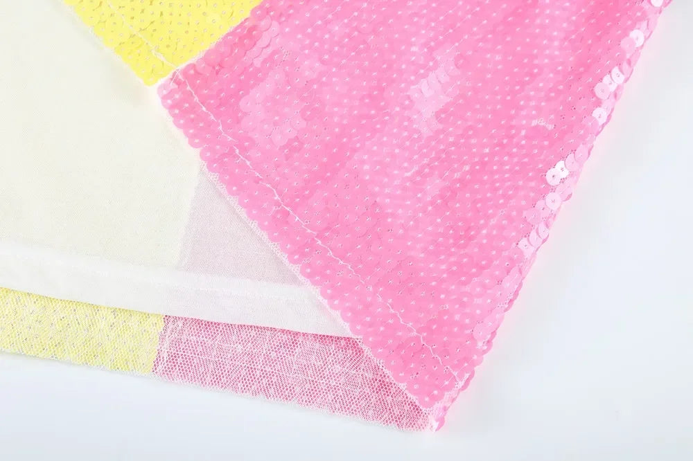 Sequin Streetwear T-Shirt Women – Hip Hop Nightclub Vibes | same ANTHEM. - Yellow / One Size