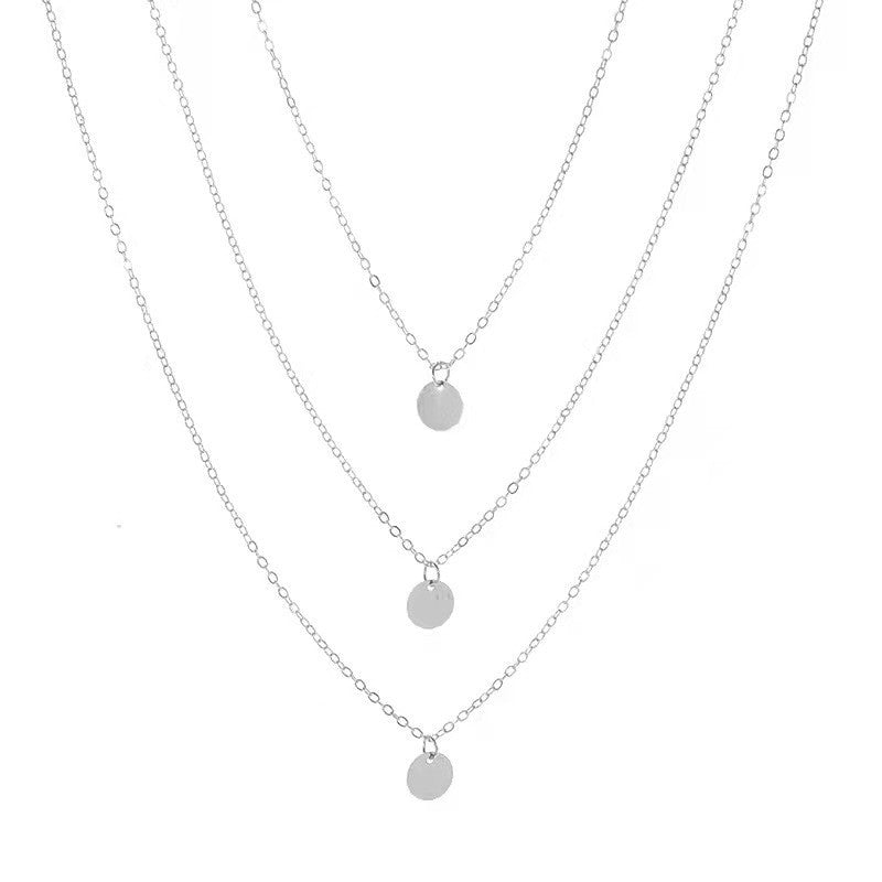 Sequined Clavicle Necklace | Boho Chic Lovers Pendant | same ANTHEM - Silver