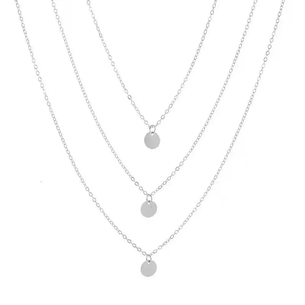 Sequined Clavicle Necklace | Boho Chic Lovers Pendant | same ANTHEM - Silver