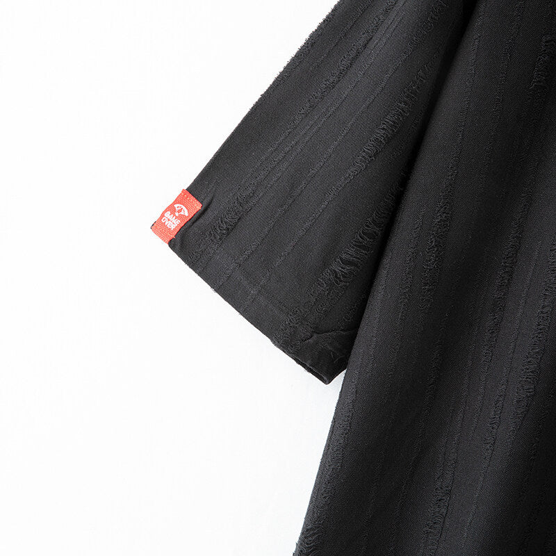 Short Sleeve Embroidered T-Shirt – Breathable Streetwear with Distressed Detail | same ANTHEM