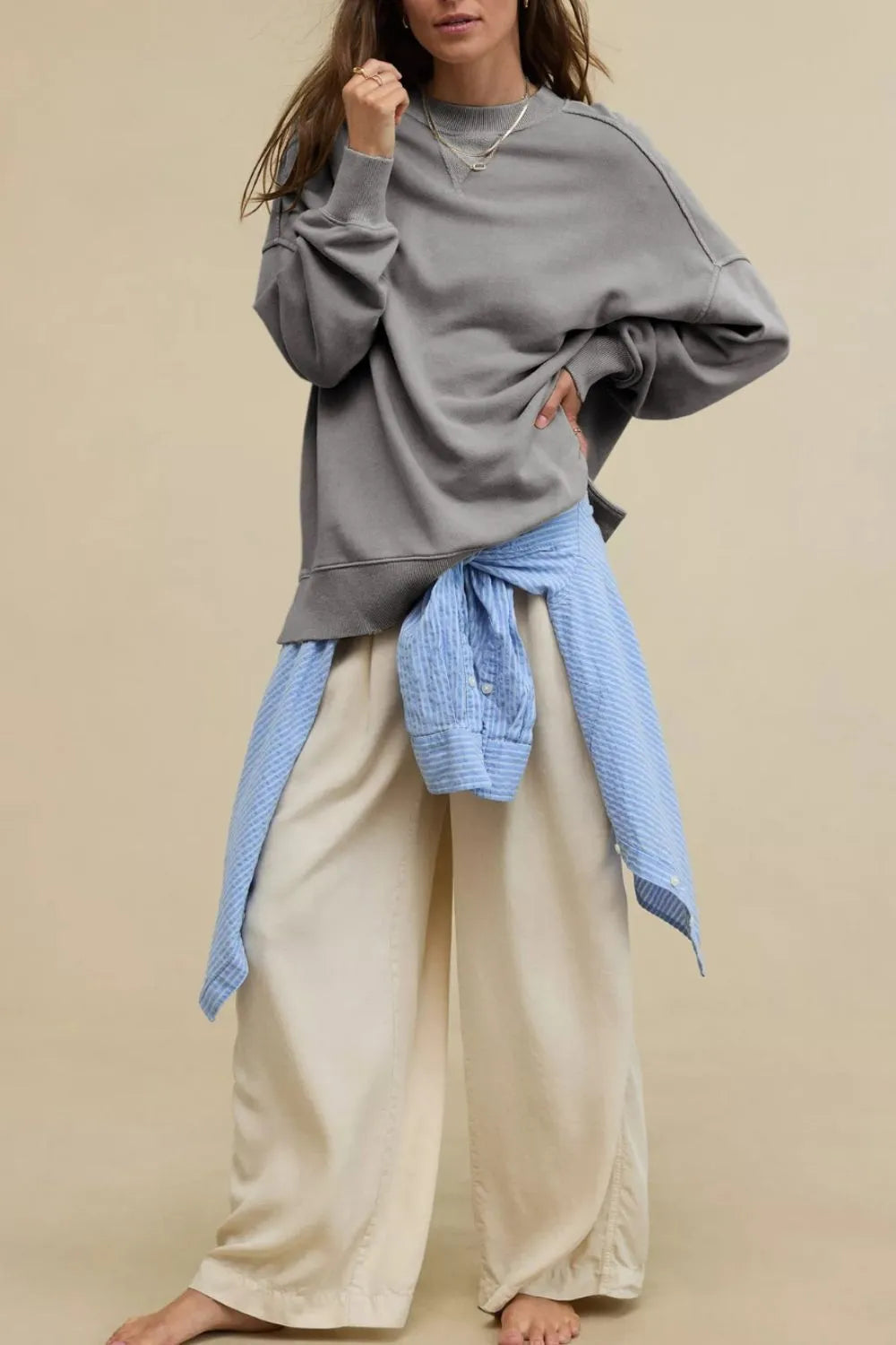 Side Slit Streetwear Sweatshirt – same ANTHEM | Casual Style for Soulmates & Lovers