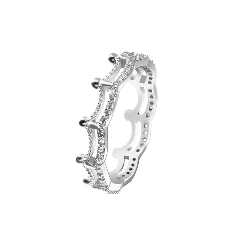 Silver Crown Ring with Inlay Diamond – Fashion For Lovers | same ANTHEM