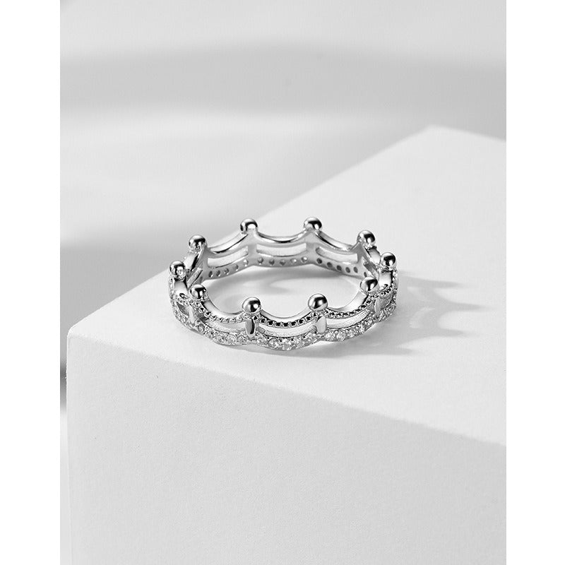 Silver Crown Ring with Inlay Diamond – Fashion For Lovers | same ANTHEM - Crown Ring 925 Silver / US Size 5