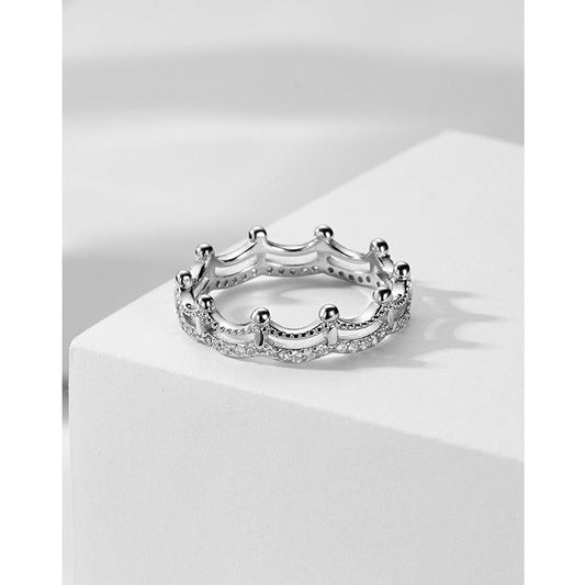 Silver Crown Ring with Inlay Diamond – Fashion For Lovers | same ANTHEM - Crown Ring 925 Silver / US Size 5