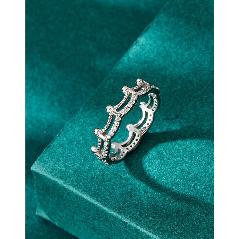 Silver Crown Ring with Inlay Diamond – Fashion For Lovers | same ANTHEM