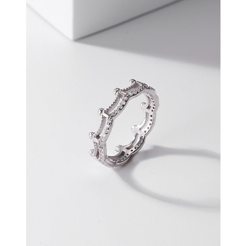 Silver Crown Ring with Inlay Diamond – Fashion For Lovers | same ANTHEM