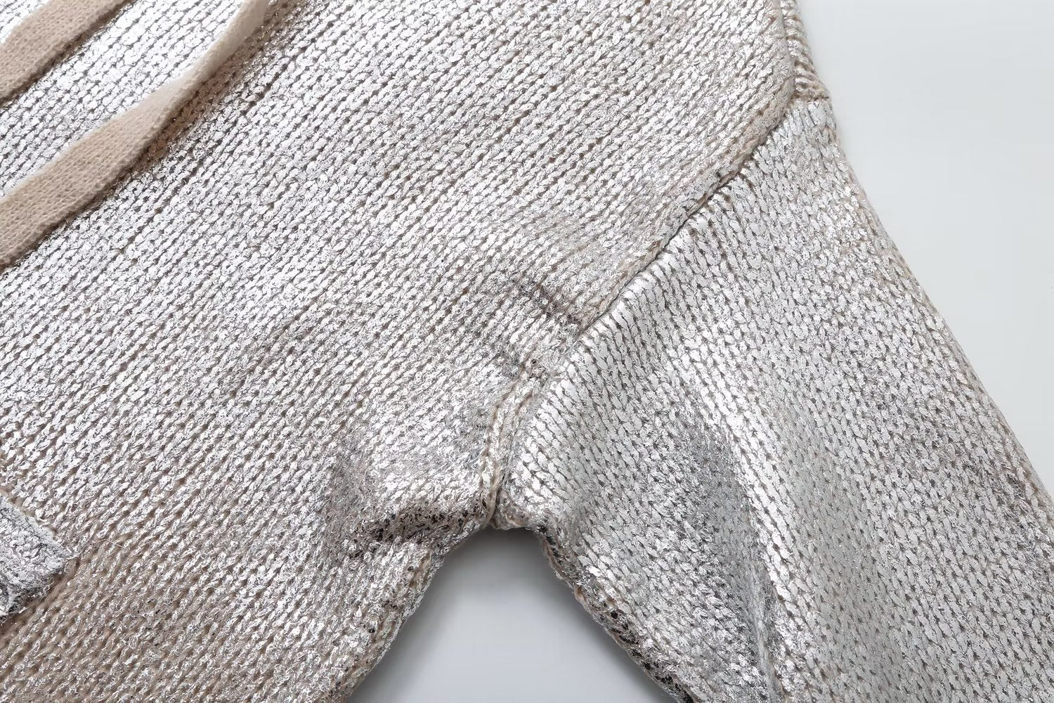 Silver Metallic Hooded Knit Sweater – Dreamy Streetwear | same ANTHEM