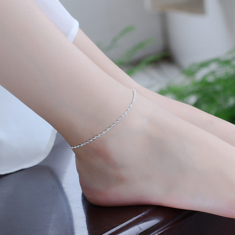 Silver Wave Bracelet Anklet – Poetic Soulmate Jewellery | same ANTHEM.