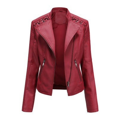 Slim Leather Jacket for Women – Soulmate Style Outerwear | same ANTHEM - Red / 2XL - Jacket
