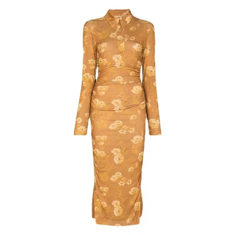 Slim Waist Pleated Shirt Dress | same ANTHEM.