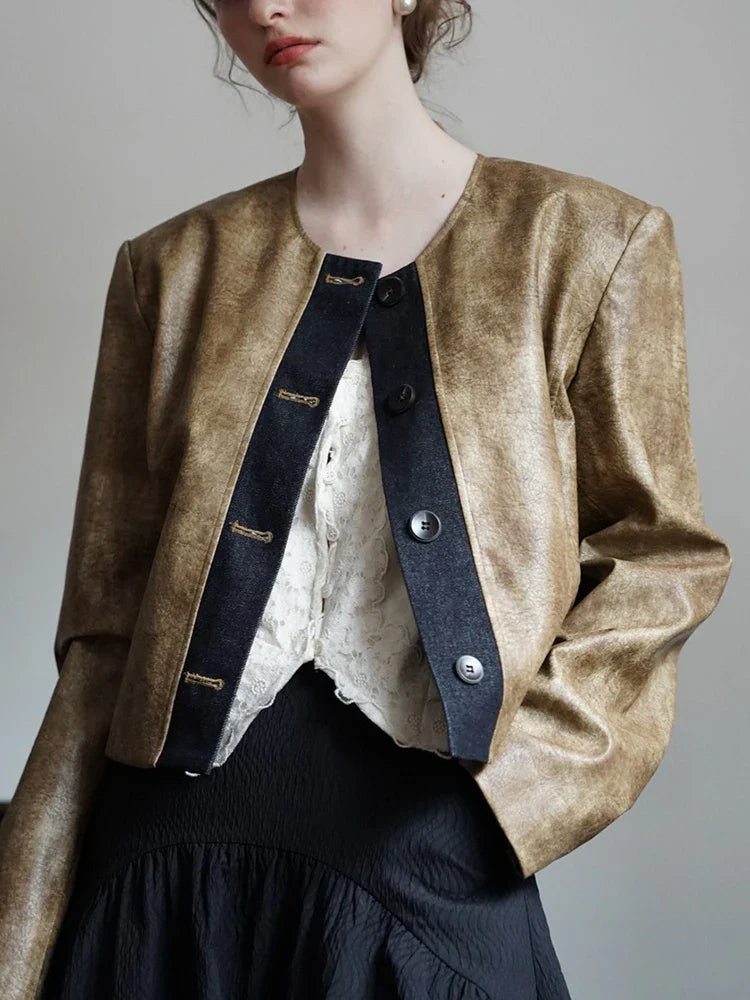Slimming PU Leather Coat – Vintage Soulmate Streetwear | same ANTHEM