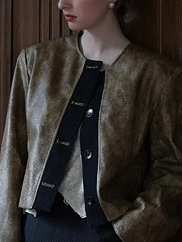 Slimming PU Leather Coat – Vintage Soulmate Streetwear | same ANTHEM
