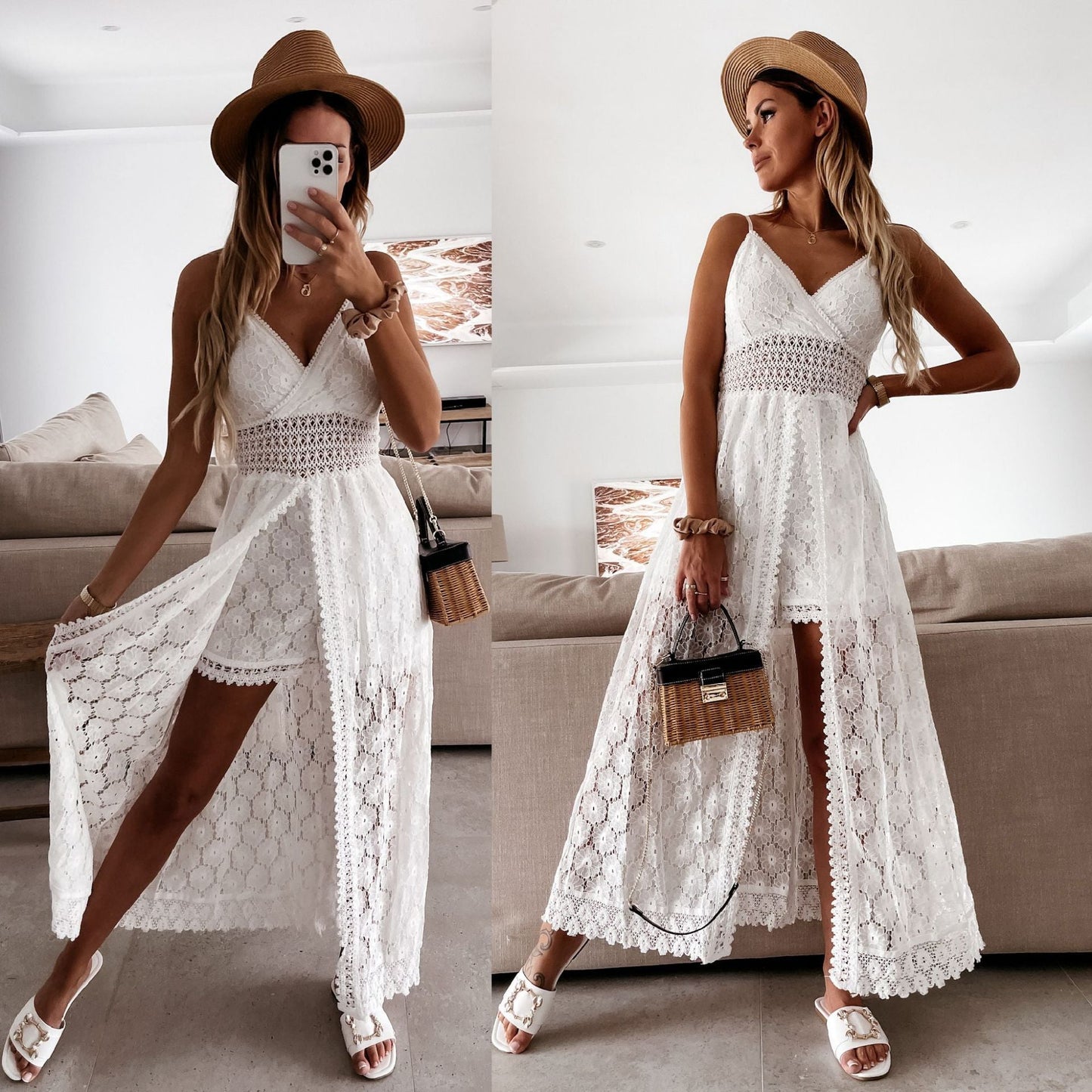 Sling Stitching Casual Jumpsuit – Fairytale Streetwear for Soulmates | same ANTHEM - White / L - Dress