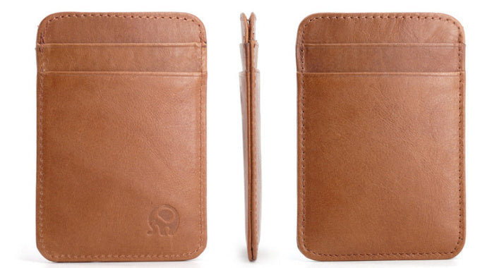 Small Card Case – Casual Cool Cowhide Card Holder | same ANTHEM - Vintage Oil Wax Brown
