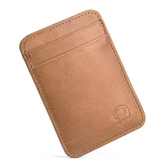 Small Card Case – Casual Cool Cowhide Card Holder | same ANTHEM - Vintage Oil Wax Brown