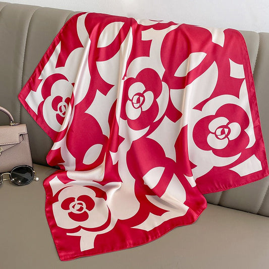 Small Elegant Square Scarf – same ANTHEM. Soulmate Streetwear - Rose Red / 70*70cm