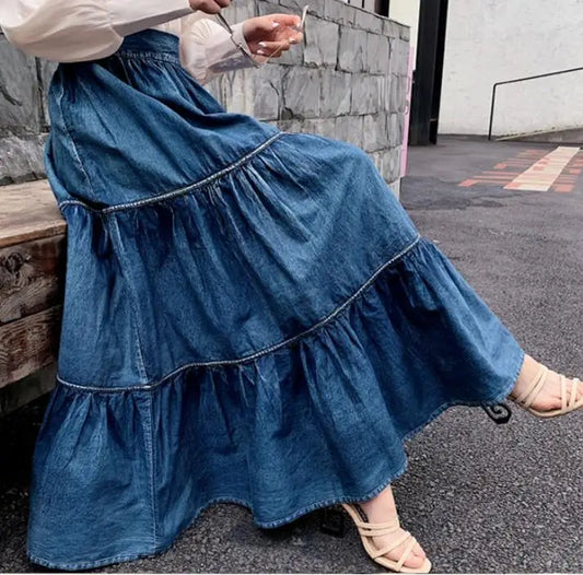 Smocked Denim Ball Gown Skirt – same ANTHEM | Soulmate Streetwear for Dreamers & Friends