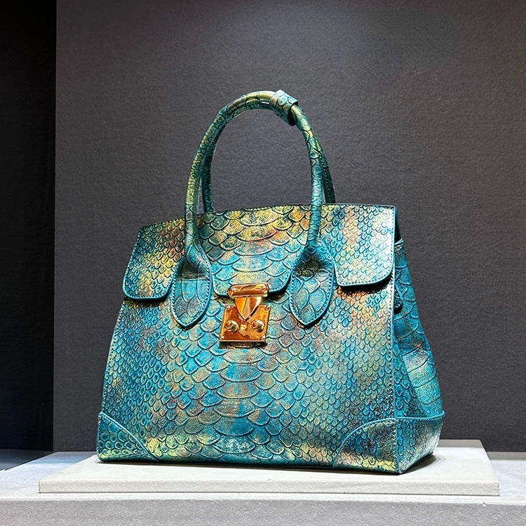 Snake Print Leather Crossbody Tote | Soulmate Streetwear – same ANTHEM.