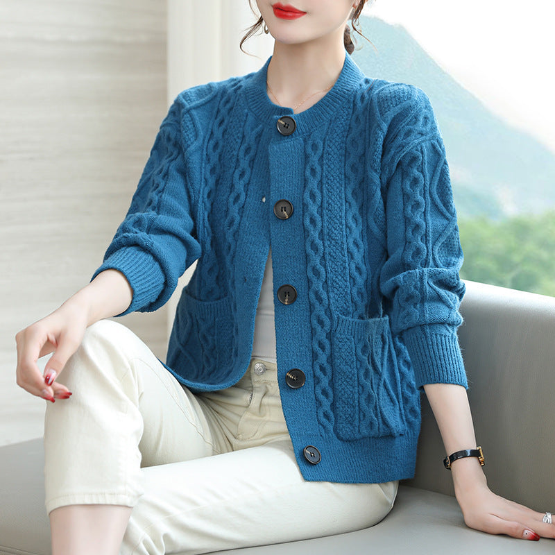 Soft Knit Cardigan Jacket – Chic Spring & Autumn Layer | same ANTHEM - Blue / Average Size