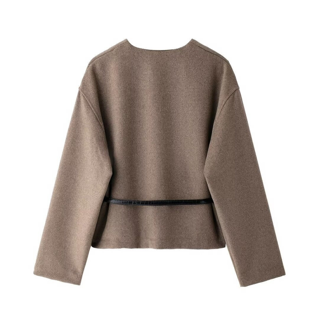 Soft V-Neck Belted Jacket – same ANTHEM. Soulmate Streetwear for Lovers