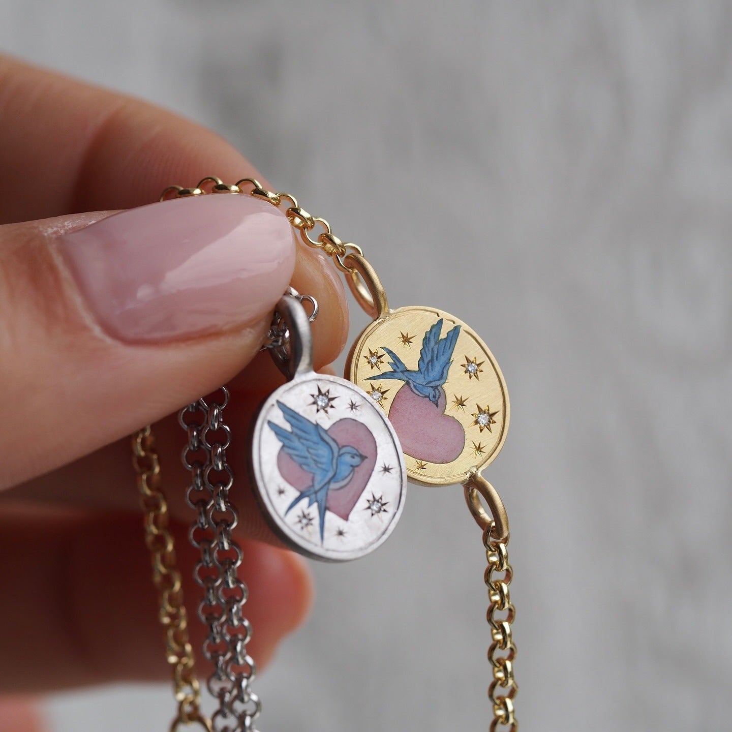 Soulmate Bird Heart Oval Necklace | Boho Chic Love & Connection Jewellery | same ANTHEM