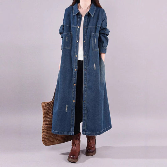 Soulmate Loose Denim Trench Coat - Retro Distressed Jacket for Lovers & Friends | same ANTHEM