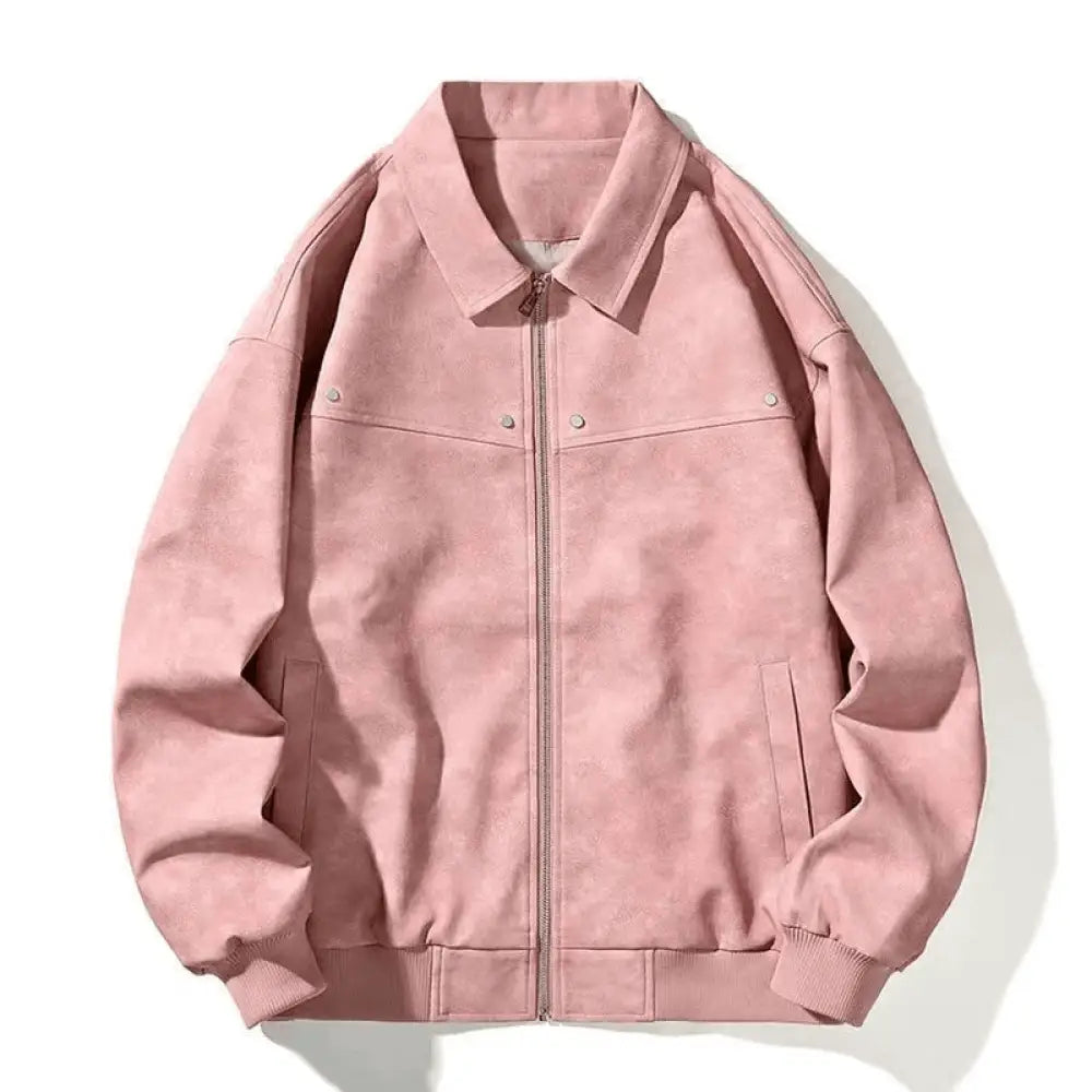Soulmate Retro Brown Couple Coat - Loose Maillard Jacket for Lovers Friends & Twin Flames - Pink / 2XL