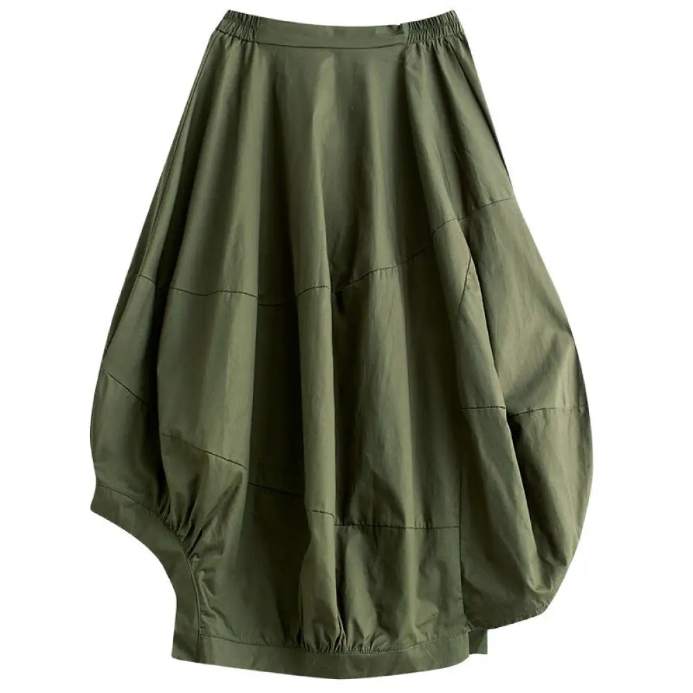 Splicing High Waisted Lantern Skirt | Loose Irregular Flower Bud Half Skirt | same ANTHEM