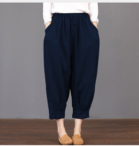 Spring Summer Casual Cotton Linen Pants – Chic & Loose | same ANTHEM - blue / L - Pants