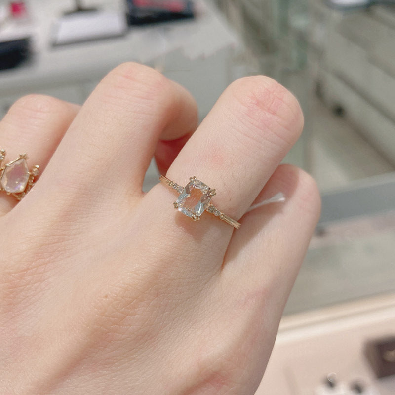 Square Rock Sugar Crystal Ring | Boho Soulmate Jewelry | Same Anthem