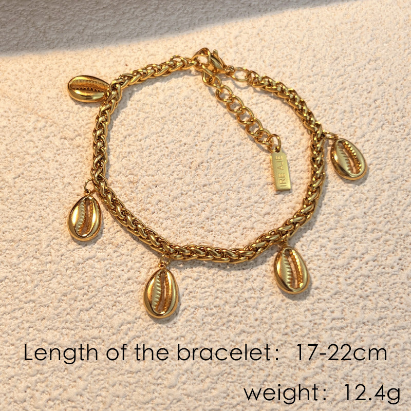 Stainless Steel Bracelet Gold Shell | Chic Boho Bracelet | same ANTHEM - SSYS085