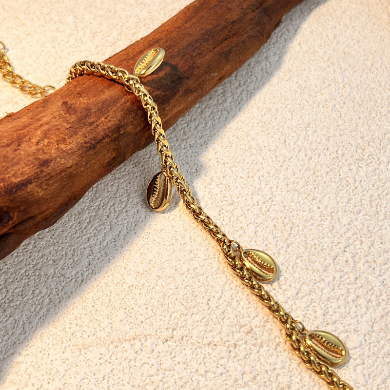 Stainless Steel Bracelet Gold Shell | Chic Boho Bracelet | same ANTHEM - SSYS085
