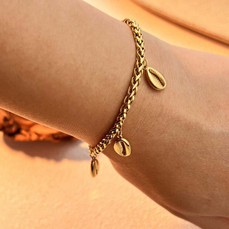 Stainless Steel Bracelet Gold Shell | Chic Boho Bracelet | same ANTHEM - SSYS085