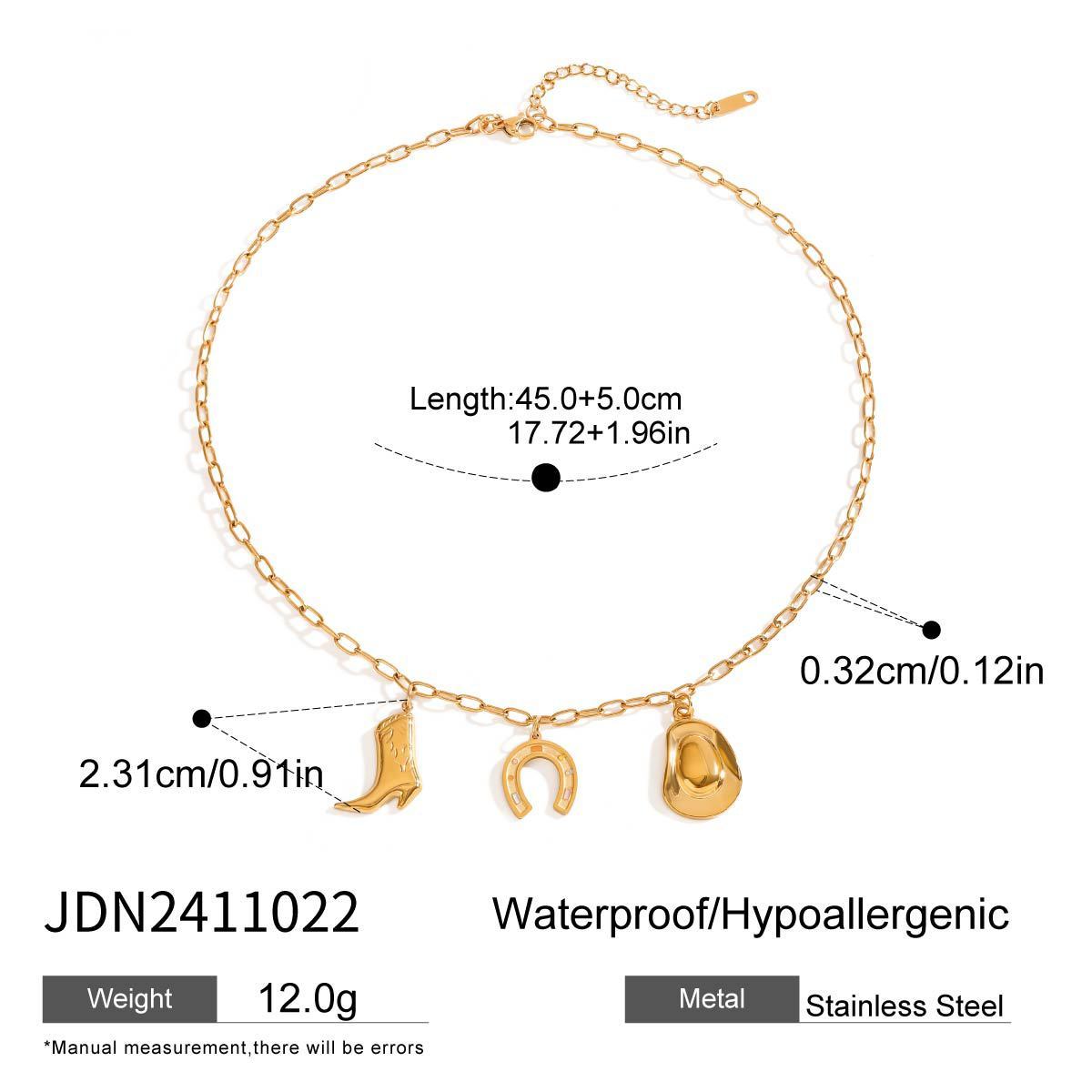 Stainless Steel Denim Necklace | Simple Pendant for Casual Boho Chic Style | same ANTHEM - JDN2411022