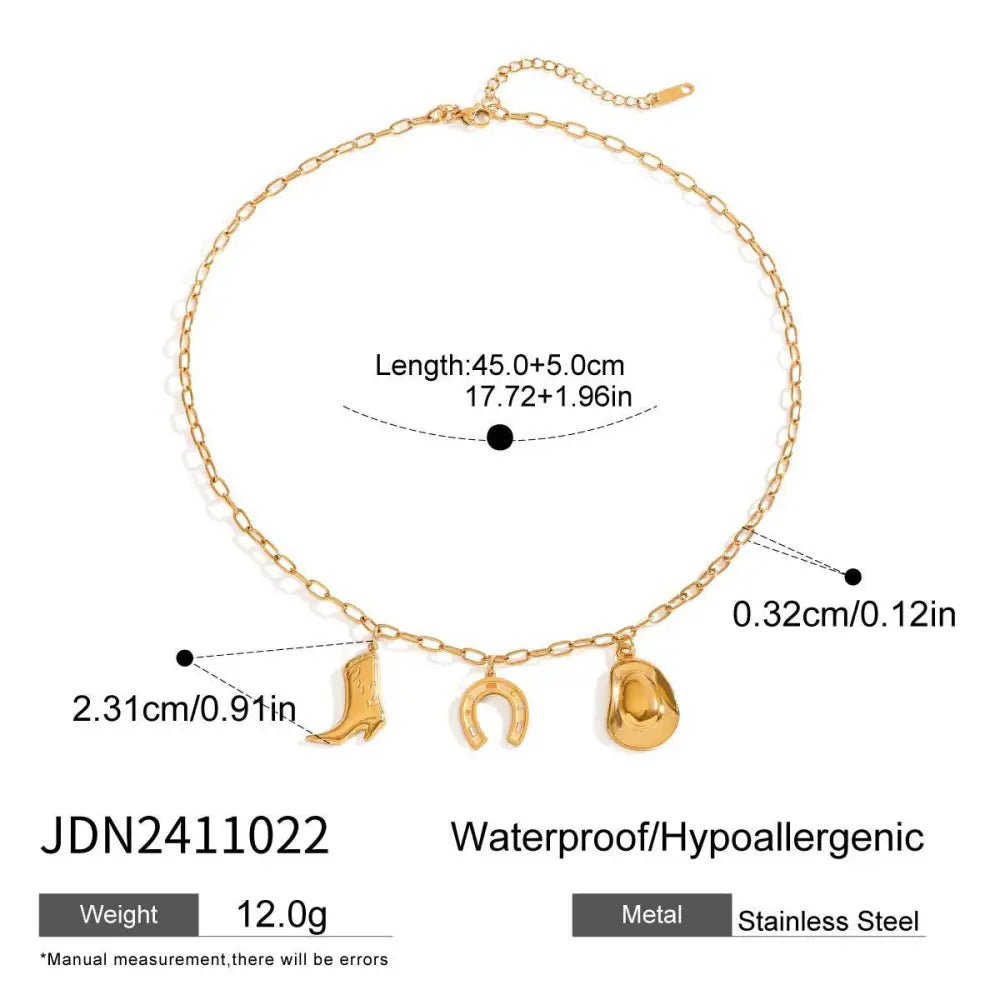 Stainless Steel Denim Necklace | Simple Pendant for Casual Boho Chic Style | same ANTHEM - JDN2411022
