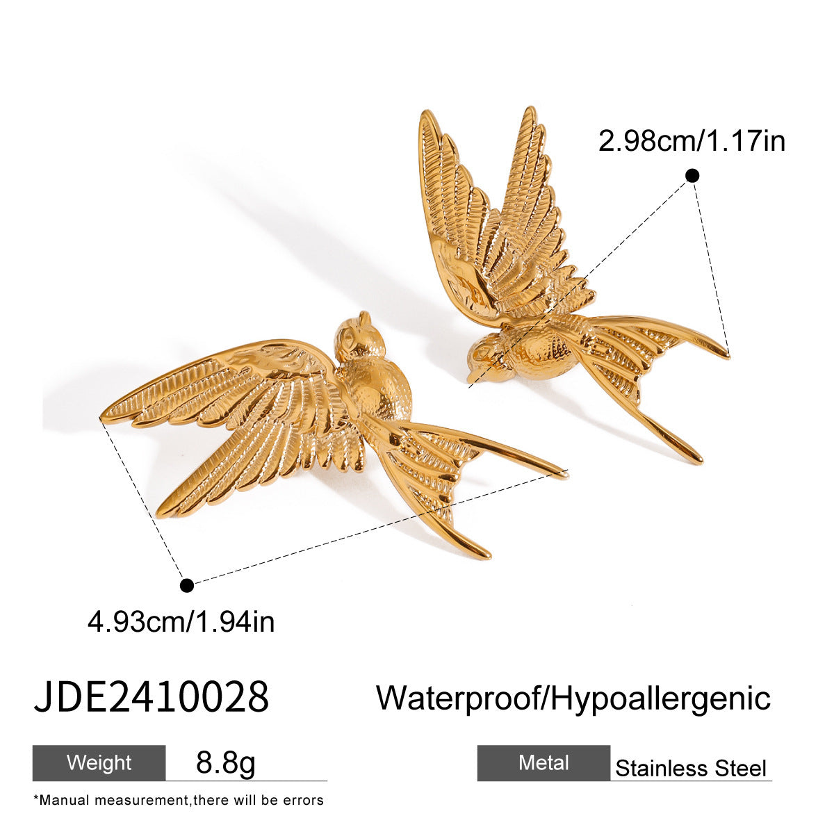Stainless Steel Peace Dove Earrings Earrings Simple - JDE2410028