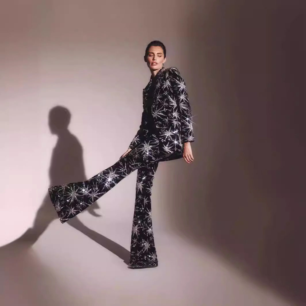 Fashion Women’s Suit Starfish Long Three-piece Suit - Bag