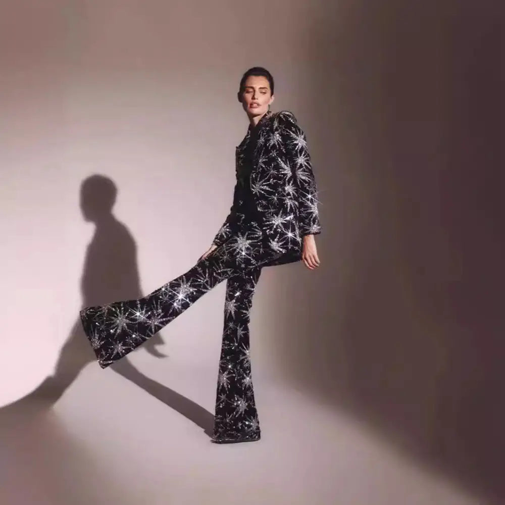 Fashion Women’s Suit Starfish Long Three-piece Suit - Bag