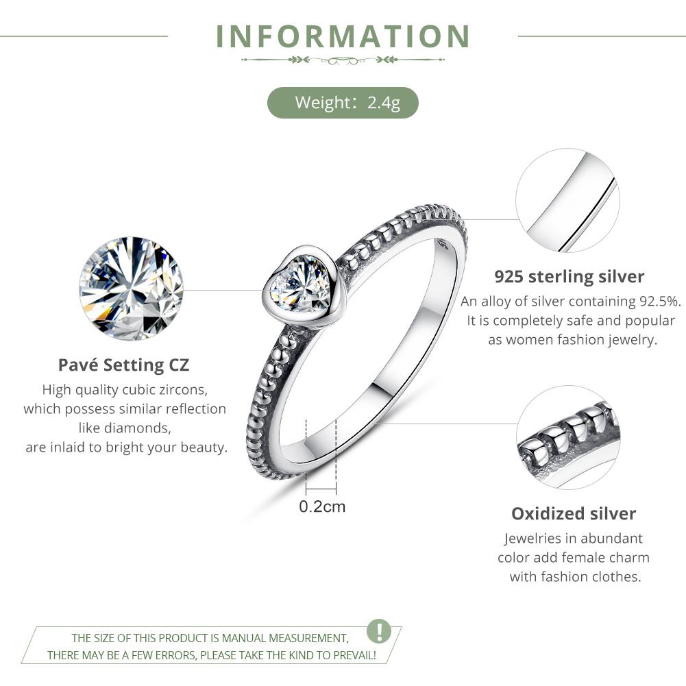 Sterling Silver Love Heart Ring – Women’s Romantic Jewellery | same ANTHEM - PA7107-6
