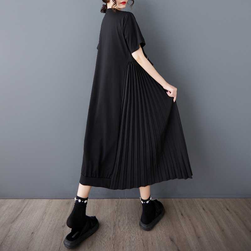 Stitching Temperament Short Sleeve Dress – Classy Casual for Soulmates | Same ANTHEM - Black / Free Size